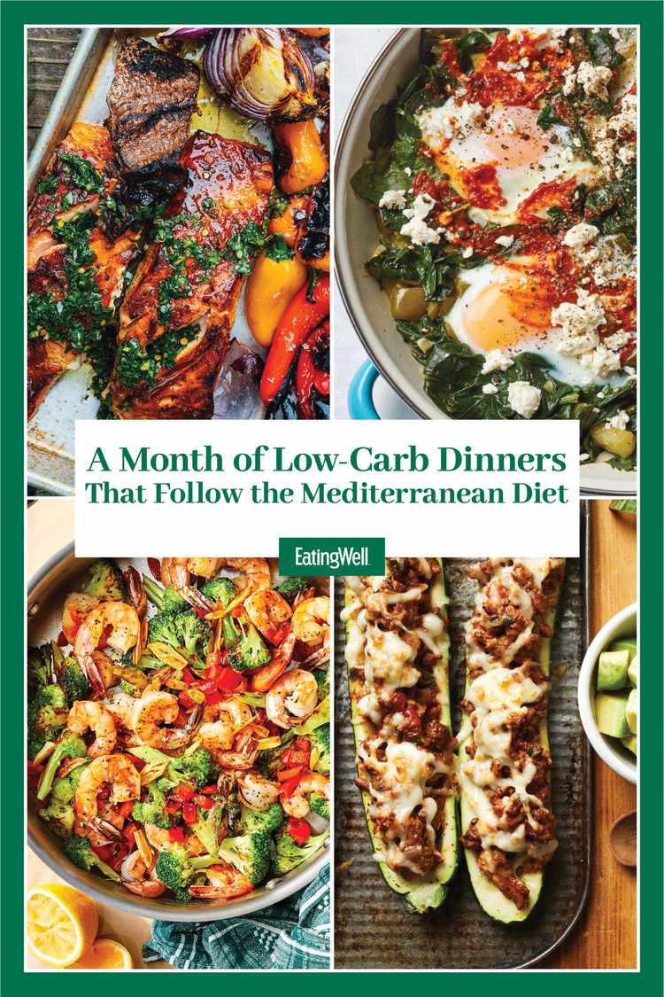 Collage de fotos de recetas para una cena mensual de baja carbohidratos según la comida submarina