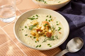Foto de receta de sopa cremosa de puerros