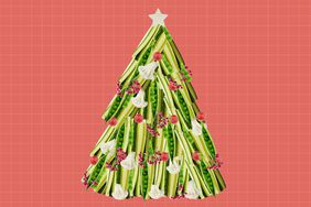 Collage de árbol de árbol de vegetales navideños
